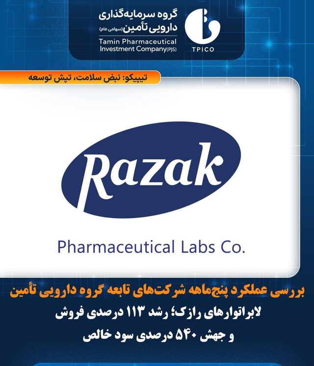 لابراتوارهای رازک؛ رشد ۱۱۳ درصدی فروش و جهش ۵۴۰ درصدی سود خالص
