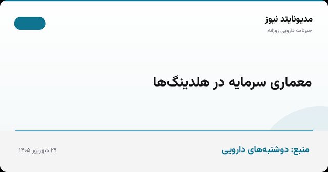 معماری سرمایه در هلدینگ‌ها