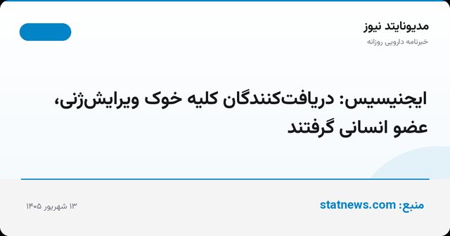 ایجنیسیس: دریافت‌کنندگان کلیه خوک ویرایش‌ژنی، عضو انسانی گرفتند