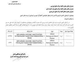 فراخوان سازمان غذا و دارو برای تأمین واکسن سه و چهارظرفیتی آنفلوآنزا…