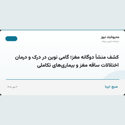 کشف منشأ دوگانه مغز؛ گامی نوین در درک و درمان اختلالات ساقه مغز و بیماری‌های تکاملی